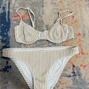 SOLID & STRIPED White and Gold Bikini